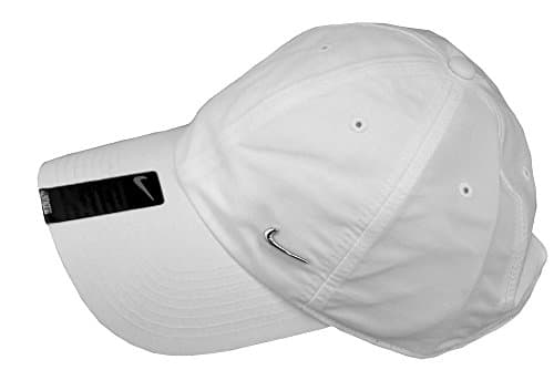 Image of Nike Unisex Metal Swoosh Logo Cap - White/Metallic Silver, One Size
