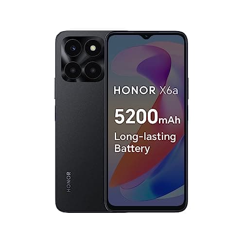 Image of HONOR X6a Mobile Phone Unlocked, 6.5-Inch 90Hz Fullview Display, 4GB+128GB, 5200 mAh Long-lasting Battery, 50MP Triple Camera, Android 13(2 Year Warranty), Midnight Black