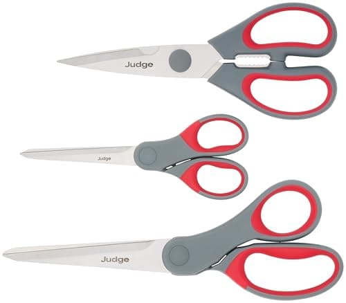 Image of Judge Kitchen Scissors 3-Piece Set – All-Purpose Scissors 16cm, 19cm & 20cm – Durable Stainless Steel Blades with Comfortable Grip for Kitchen & Household Use