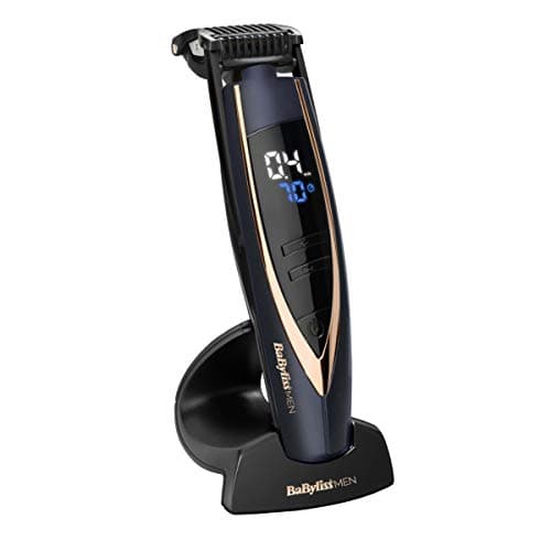 Image of BaByliss Super Stubble XTP Beard Trimmer - Cordless & Waterproof Stubble/Beard Trimmer, 24 Length Settings (0.4-5mm), Gifts for Men, Blue & Rose Gold, 7898DU