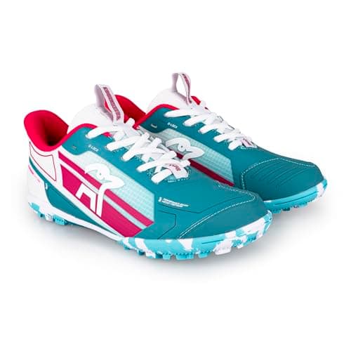 Image of Kookaburra Orbit Junior Hockey Shoe – Size Junior 1 - Mint/Pink | Lightweight with EVA Midsole Cushioning & All-Surface Grip