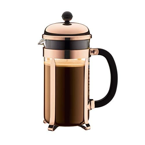 Image of Bodum French Press Chambord - 1L / 8 Cup Copper Coffee Maker - Heat-Resistant & Stainless Steel Filter - BPA-Free Dishwasher Safe Cafetiere - Made in Portugal