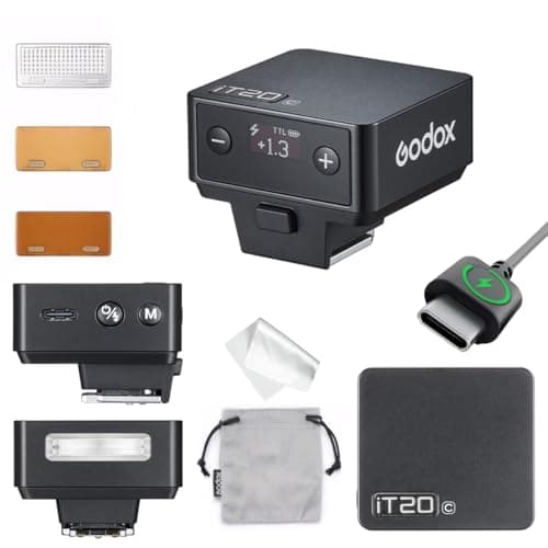 Image of GODOX IT20 C TTL Mini Flash, IT20C Camera Flash with Spreader and Color Filter, Compatible with Canon EOS R RP R5 R6 R7 R5 Mark II R6 Mark II 90D 750D M50 M3 M6 Mark II