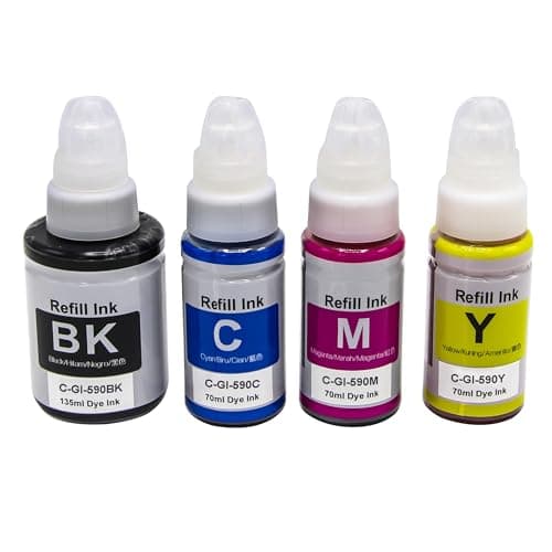 Image of Go Inks Compatible GI-590 Ink Bottle Set - 4 Pack of Replacements 135ml/70ml for use with Canon PIXMA G1510 G2510 G3510 G4510 G3500 G2500 G1500 G4500 G1501 G2501 G3501 G4511