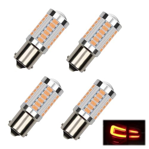Image of 4 Pcs 1156 Ba15S 1156 P21W LED Bulbs, Amber Yellow Orange Led Bulbs 12v 3W LED 5630 Bulbs Extremely Bright Turn Signal Lights Indicator Bulb Reverse Signal Bulb for Day Running Light Tail Light