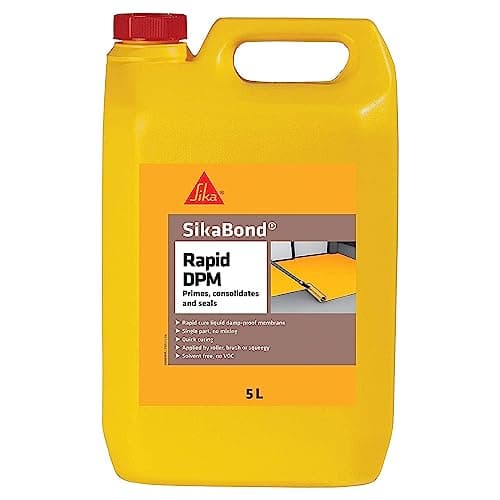 Image of Sika SikaBond Rapid DPM (Damp Proof Membrane) Liquid – Primes and Seals Subfloors – Rapid Drying – Brown – 5 Litre