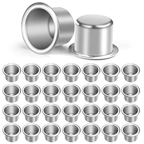 Image of AOMIG Mini Metal Candle Holders, 30Pcs Creative Candle Cups Holders, Silver Aluminum Candelabra, Candlestick Holder for DIY Candle Making, Birthday, Thanksgiving, Valentine's Day, Christmas Decoration