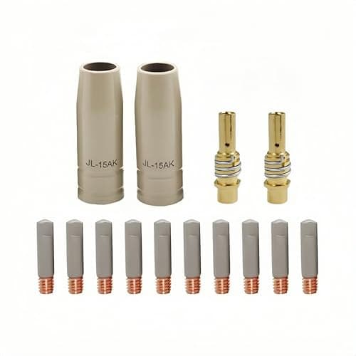 Image of 14pcs Mig Welding Nozzle Tips with Non-Stick Coating; Ceramic Welding Nozzle Contact Tips Replacement MB15 15AK MIG Welder Accessories,Compatible with 15AK Welding Gun Toch (Coated 0.8mm Kit)