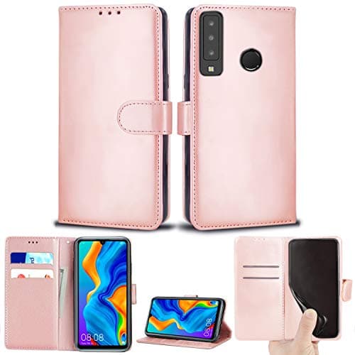 Image of Huawei P30 Lite Case, Leather Wallet with Flip Cover, Credit Card Pockets and Stand Compatible with Huawei P30 Lite (Rose Gold)