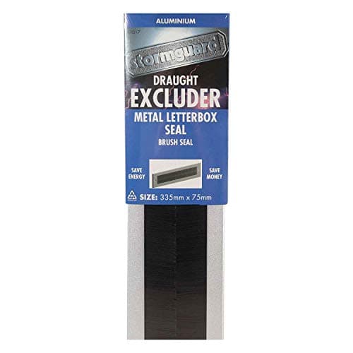 Image of Stormguard Letterbox Draught Excluder Seal Brush with Flap Letter Box Metal Weather Cover (No Flap, Silver)
