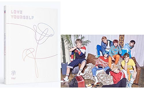 Image of BTS Love Yourself 轉 Her (V Version) Album Bangtan Boys CD+Poster+Photobook+Photocard+Mini Book+Sticker Pack+(Extra 6 Photocards and 1 Double-Sided Photocard)