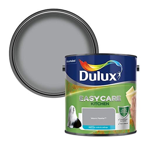Image of Dulux Easycare Kitchen Matt Emulsion Paint For Walls And Ceilings - Warm Pewter 2.5 Litres