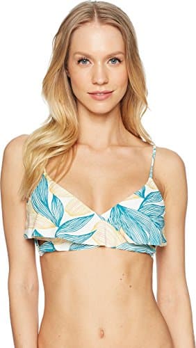 Image of O'NEILL womensSU8474023Bethany Wrap Flounce Swimwear Bikini Top - Blue - X-Large