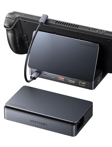 Image of VENTION Steam Deck Docking Station, 9-in-1 Switch Dock with 4K@60Hz HDMI, 10Gbps USB-C/A, SD/TF, 1000Mbps Ethernet, 100W USB-C Charging, Compatible with Steam Deck, ROG Ally, Switch, LEGION Go, iPad