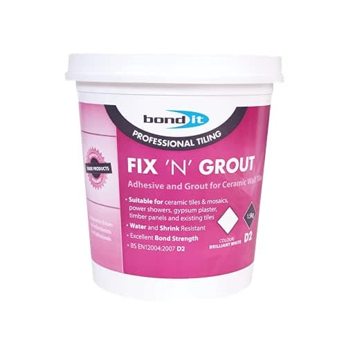 Image of 1.5Kg Brilliant White Fix 'N' Grout - Ready Mix Tile Adhesive & Grout