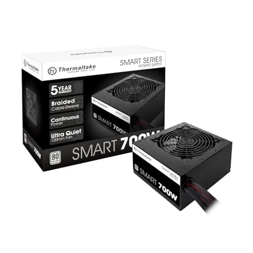 Image of Thermaltake Smart 700W 80+ White Certified PSU, Continuous Power with 120mm Ultra Quiet Fan, ATX 12V V2.3/EPS 12V Active PFC Power Supply PS-SPD-0700NPCWUS-W