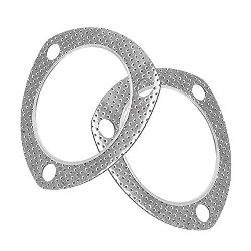Image of The Lord of the Tools 2pcs 2.5inch Exhaust Gasket Exhaust Pipe Metal Gasket with Reinforced Ring 3 Bolt Flange for Headers Catback Axleback