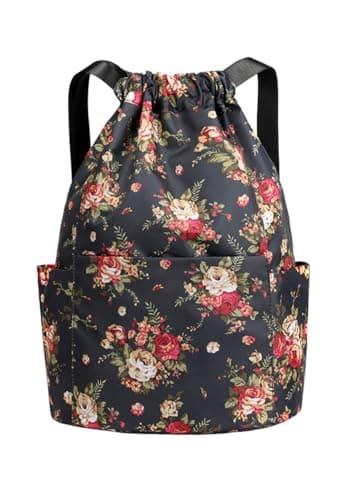 Image of FAVORTALK Drawstring Bags Girls Nylon Waterproof Backpack for Swimming Sport Yoga Gym Bags Lightweight Foldable Large Rucksack Hiking Backpack for Women Girls and Men,D40010