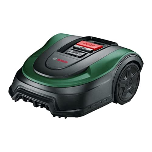 Image of Bosch Home and Garden Indego XS 300 Robot Lawnmower (with Built-in 18 V Battery, Charging Station Included, Cutting Width 19 cm, Maximum Mowing Capacity 300 m², in Cardboard Packaging)