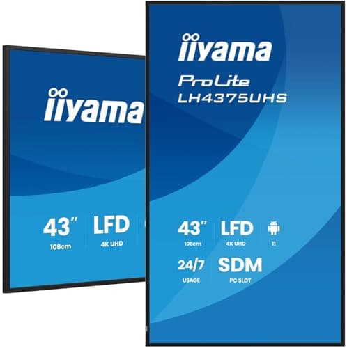 Image of iiyama ProLite LH4375UHS-B2AG 43' 4K Digital Signage Display mit 24/7 Betriebszeit, Android OS, Signal FailOver-Funktion und einem Intel® SDM-Steckplatz