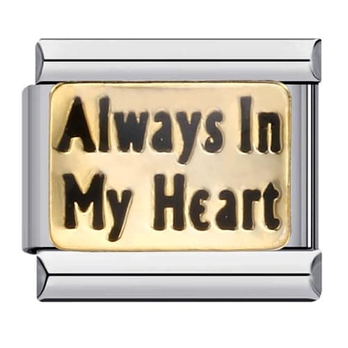 Image of Mon & Sons I Love Dance Family Grandma Cat Dog Football Sex Heart Flower Birthday Mum Sister Charm Silver 9mm Italian Link Compatible With Modular 9mm Bracelet (Always In My Heart)