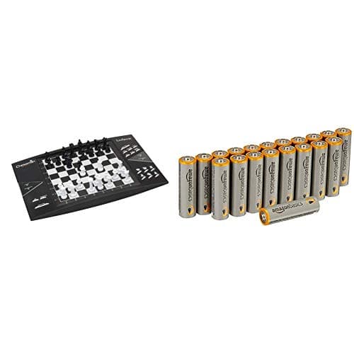 Image of Lexibook ChessMan Elite - Electronic Chess Game - Learn, Train & Versus Mode - Black with 20 AA Alkaline Batteries - Ages 8+