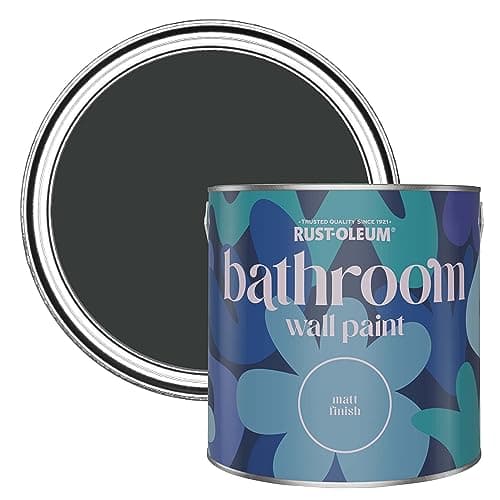 Image of Rust-Oleum Black Water-Resistant Bathroom Wall & Ceiling Paint - Natural Charcoal (Black) 2.5L