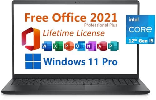 Image of Dell 2024 Inspiron 15 Business Laptop, Free Microsoft Office 2021 with Lifetime License, 15.6" FHD 1920 x 1080, Intel 10-Core i5-1235U, 16GB DDR4 RAM, 512GB PCIe SSD, Windows 11 Pro, Black
