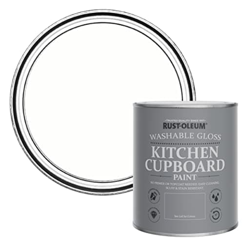 Image of Rust-Oleum White Kitchen Cupboard Paint in Gloss Finish - Chalk White 750ml