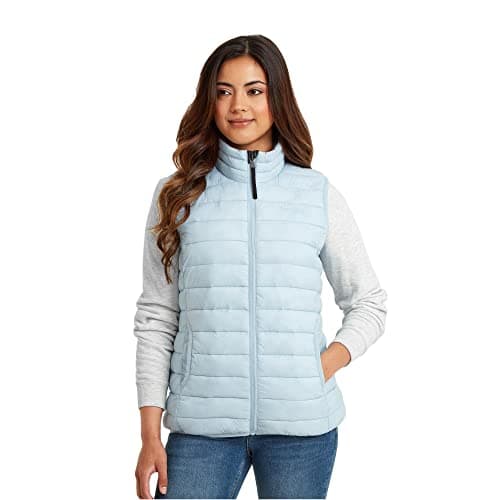 Image of TOG24 Gibson Women's Lightweight Quilted Gilet Padded Puffer Vests Windproof Body Warmer Ladies Sleeveless Jacket Outerwear for Hiking Running Cycling Ice Blue UK14