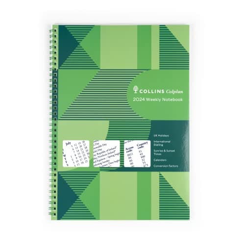 Image of Collins Debden Collins Colplan 2024 Diary A4 Weekly Notebook - Business Planner and Organiser - January to December 2024 Diary - Weekly - Green - 62-24