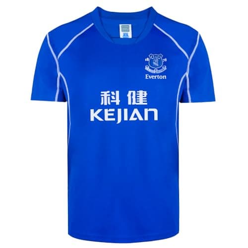Image of Score Draw Everton 2002 Retro Football Shirt Blue Large Polyester