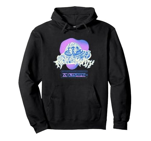 Image of Rick And Morty Merch Multiverse Madness Pullover Hoodie, Adult Unisex, Black, Large