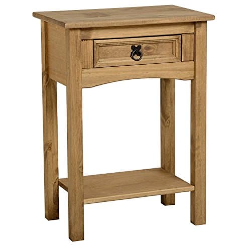 Image of Seconique Corona 1 Drawer Console Table in Distressed Waxed Pine
