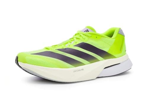 Image of adidas Men's Adizero Boston 13 Shoes, Solar Yellow/Aurora Plum/Powder Plum, 11 Wide