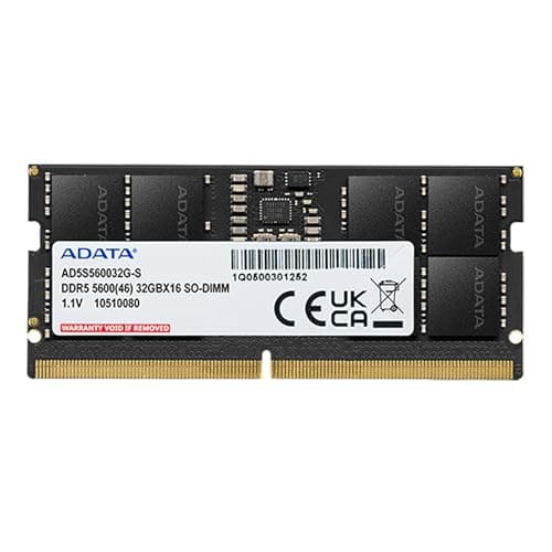 Image of ADATA DDR5 5600 SO-DIMM Memory Module - 32GB High Bandwidth Laptop Memory Module (RAM) - High-Speed 5600MHz - Automatic Error Correction - Compatible with AMD & Intel Platforms - AD5S560032G-S