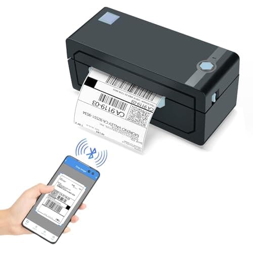 Image of JADENS Bluetooth Thermal Label Printer, 4x6 Shipping Label Printer, 50 Labels Included, Compatible with Android, iPhone, Windows & Mac, Widely Used for Hermes, Royal Mail, Amazon, Shopify