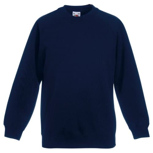 Image of Fruit of the Loom Childrens Unisex Raglan Sleeve Sweatshirt (14-15) (Deep Navy)
