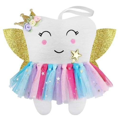 Image of Malihome Beautiful Tooth Fairy Pillow Colorful Skirt Tooth Fairy Doll Lost Teeth Keepsake Gift for Kids