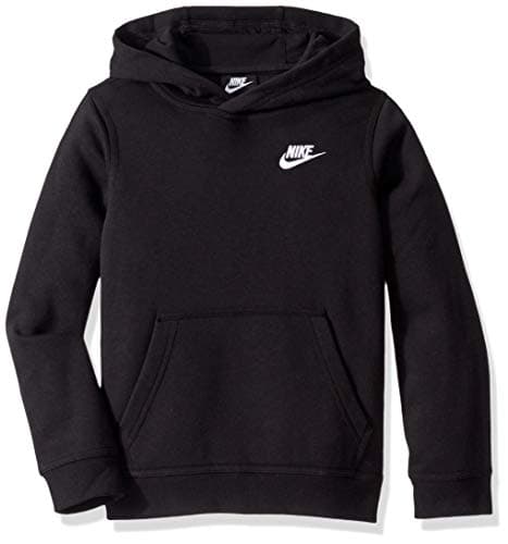 Image of NIKE Club Hoodie Younger Kids Overhead Hooded Fleece Sweat Top Heather Black 86F322 023 New (as8, age, 3_years, 4_years, regular)