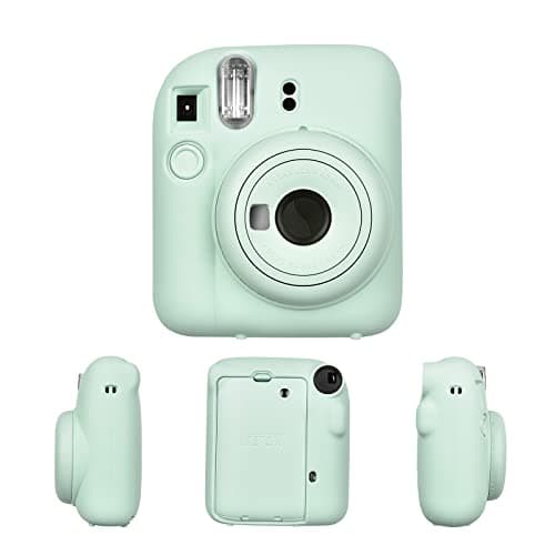 Image of HIYQIN Silicone Protective Case Compatible with Fujifilm Instax Mini 12 Instant Camera, Instax Mini 12 Silicone Cover Give Comfortable Grip to Your Mini 12 - Mint