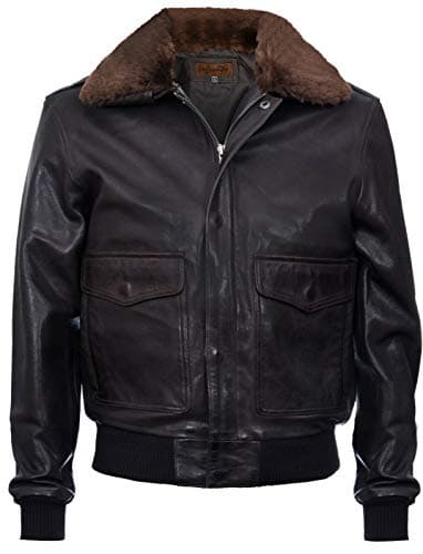 Image of Men's Air Force A2 USAF Brown Pilot Aviator Real Leather Flight Bomber Jacket M