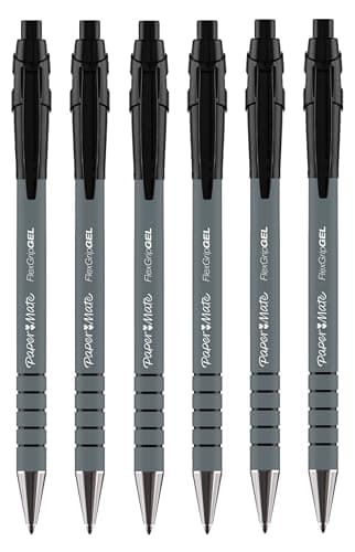 Image of Paper Mate FlexGrip Gel Retractable Pens | Medium Point 0.7mm | Black Ink | Pack of 6