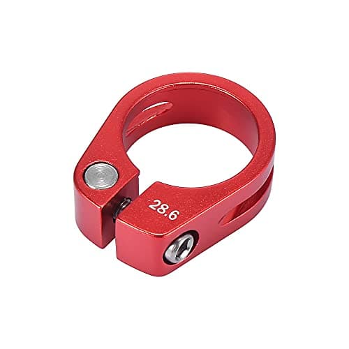 Image of X AUTOHAUX 28.6mm Aluminium Alloy Bike Seat Post Clamp Seat Post Adapter Red