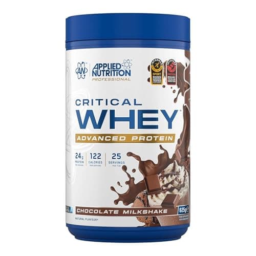 Image of Applied Nutrition Critical Whey Protein Powder – 24g Protein per Serving, High Protein Powder, Protein Shake with BCAAs & Glutamine – Muscle Growth & Recovery (825g- 25 Servings) (Chocolate)