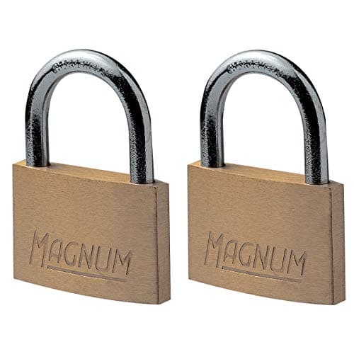 Image of Master Lock CAD40T Pack of 2 Magnum Padlocks with Brass Body and Key, Gold, 5,4 x 4 x 1 cm