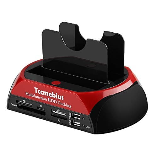 Image of Tccmebius TCC-S862-UK USB 2.0 to 2.5 3.5 Inch SATA IDE Dual Slots External Hard Drive Docking Station with All in 1 Card Reader and USB 2.0 Hub For 2.5" 3.5" IDE SATA I/II/III HDD SSD
