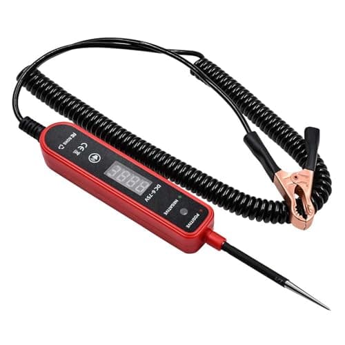 Image of Jonlaki Automotive Circuit Tester -75V - LED Digital Display Voltage Detection,Polarity and Continuity Checker for Cars,Motorcycles,and Trucks (Red)