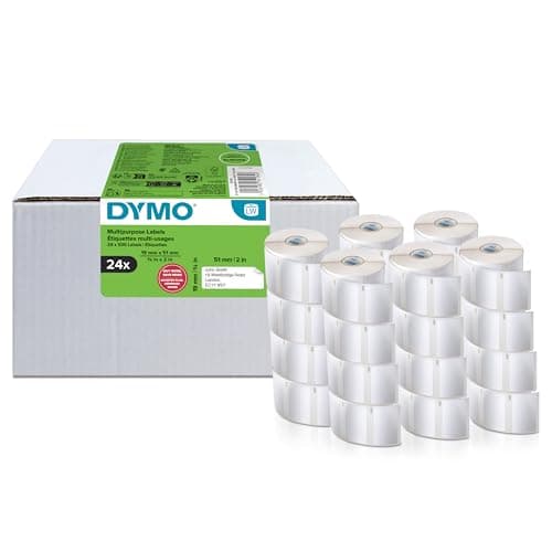 Image of Dymo Authentic LabelWriter Multi-Purpose Labels | 54 mm x 70 mm | Self Adhesive | 6 Rolls of 320 Easy-Peel Labels (1,920 Count) | for LabelWriter Label Makers | Made in Europe