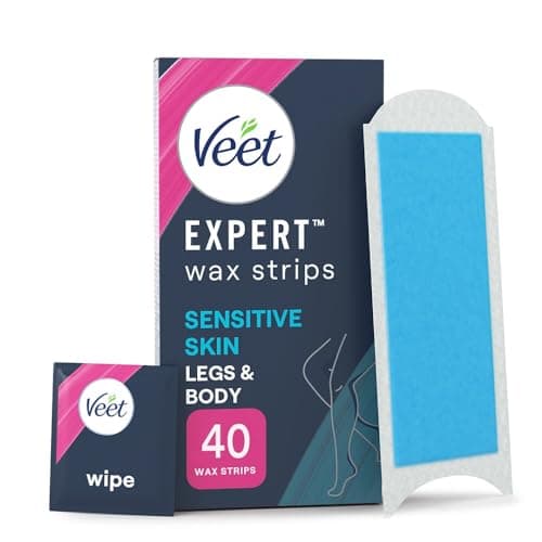 Image of Veet Expert Cold Wax Strips, 40 Count + 4 Finish Wipes, Hair Removal Kit For Smooth Legs, Gentle Solution For Delicate Skin, Easy And Effective Use